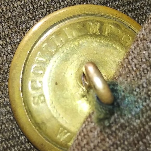 VTG WWII Military Jacket Wool Uniform Scovill MFG Waterbury Eagle Buttons Patch - Picture 9 of 16